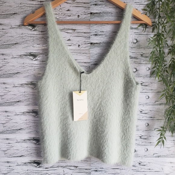 Bershka Tops - Bershka | Light Green Crop Top M